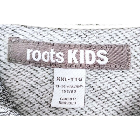 Roots Kids Full Zip Up Hoodie Sweatshirt Gray Beaver Logo Size XXL (13-14 Years) - Picture 2 of 4